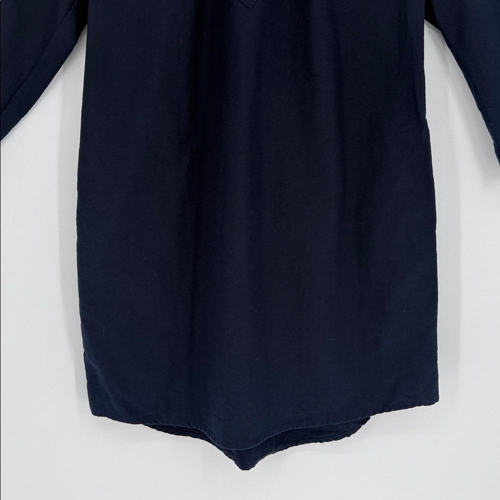 Pomander Place French Navy Polly Relaxed Fit Shirt Mini Dress Size M - Picture 6 of 12